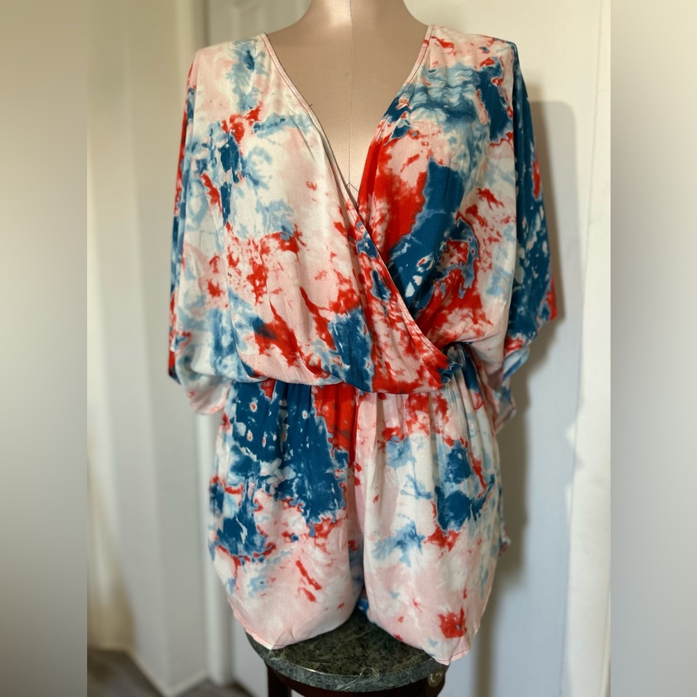 Green dragon Tie dye romper size S